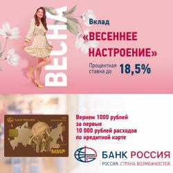 Предложения из Банки и страховые компании в рекламном проспекте Банк России ( Более месяца)